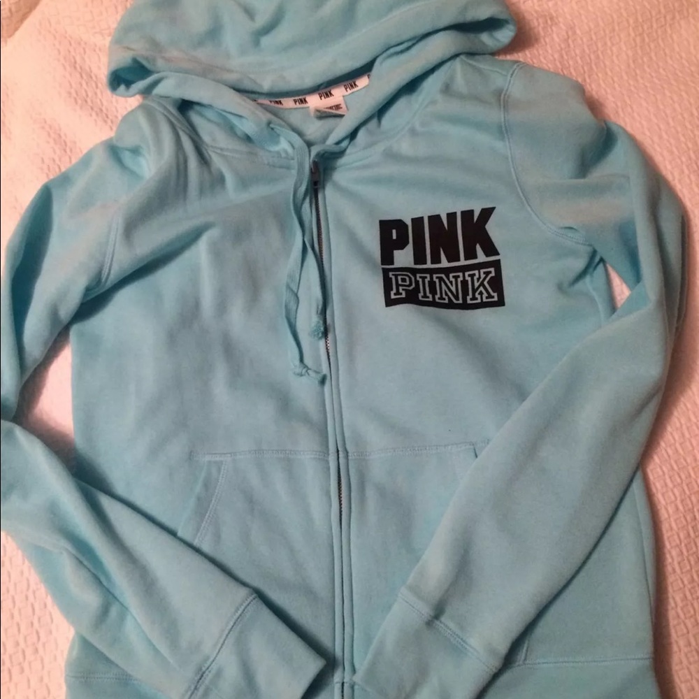 Pink zip up perfect hoodie green small